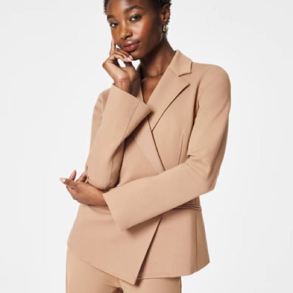 SPANX Perfect Asym Tailored Blazer Toffee NWT